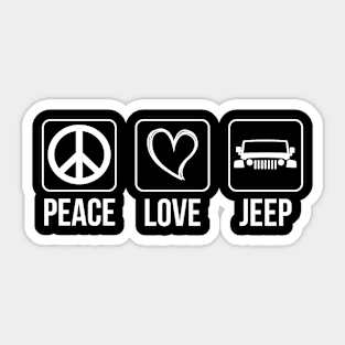 Peace Love Jeep Sticker